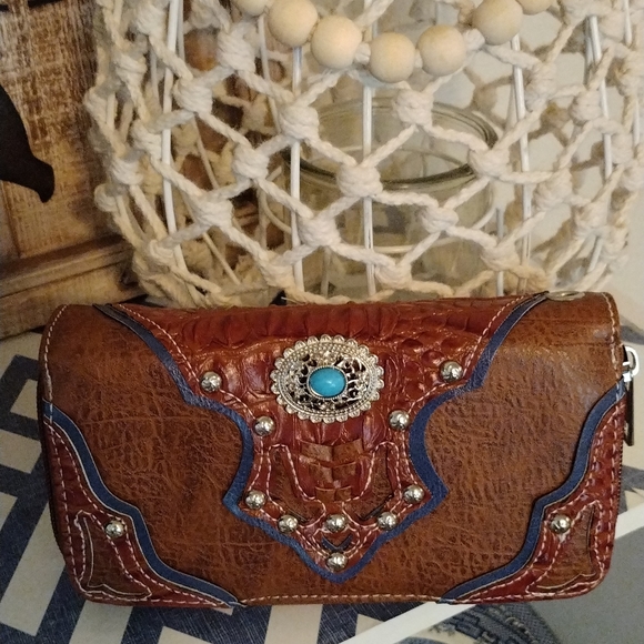 Western women's conceal carry purse and wallet set tote - Picture 9 of 10